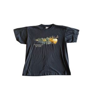 Vintage 90s Colorado moose black souvenir T-shirt